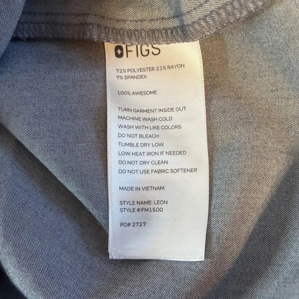 Figs Tech Collection Men's T2001T Gray Scrubs Set Top Pants XXL Leon Axim Cargo